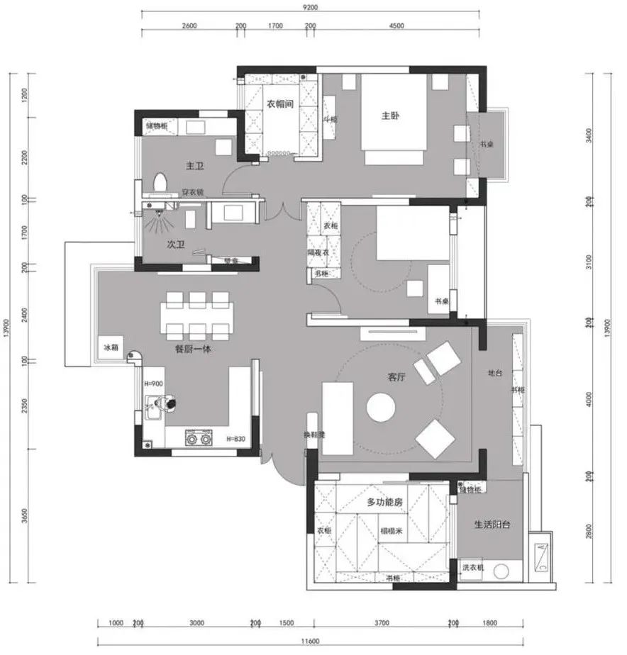 空間規劃師丨色彩層次映射功能變化，刪繁就簡的輕盈自宅