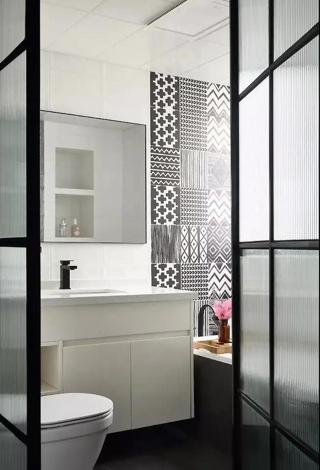 藏青+素胚，國粹配色融入現代家裝，好一個天青色等煙雨