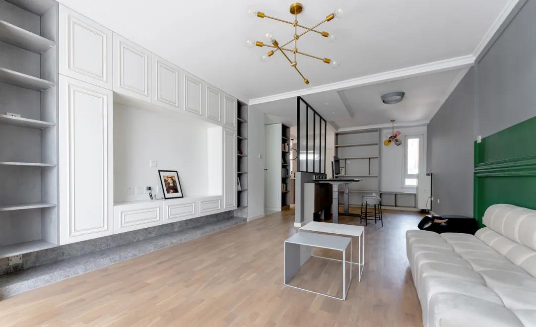 莫蘭迪色背景墻、廚房自帶落地窗...100㎡超治愈,快收藏