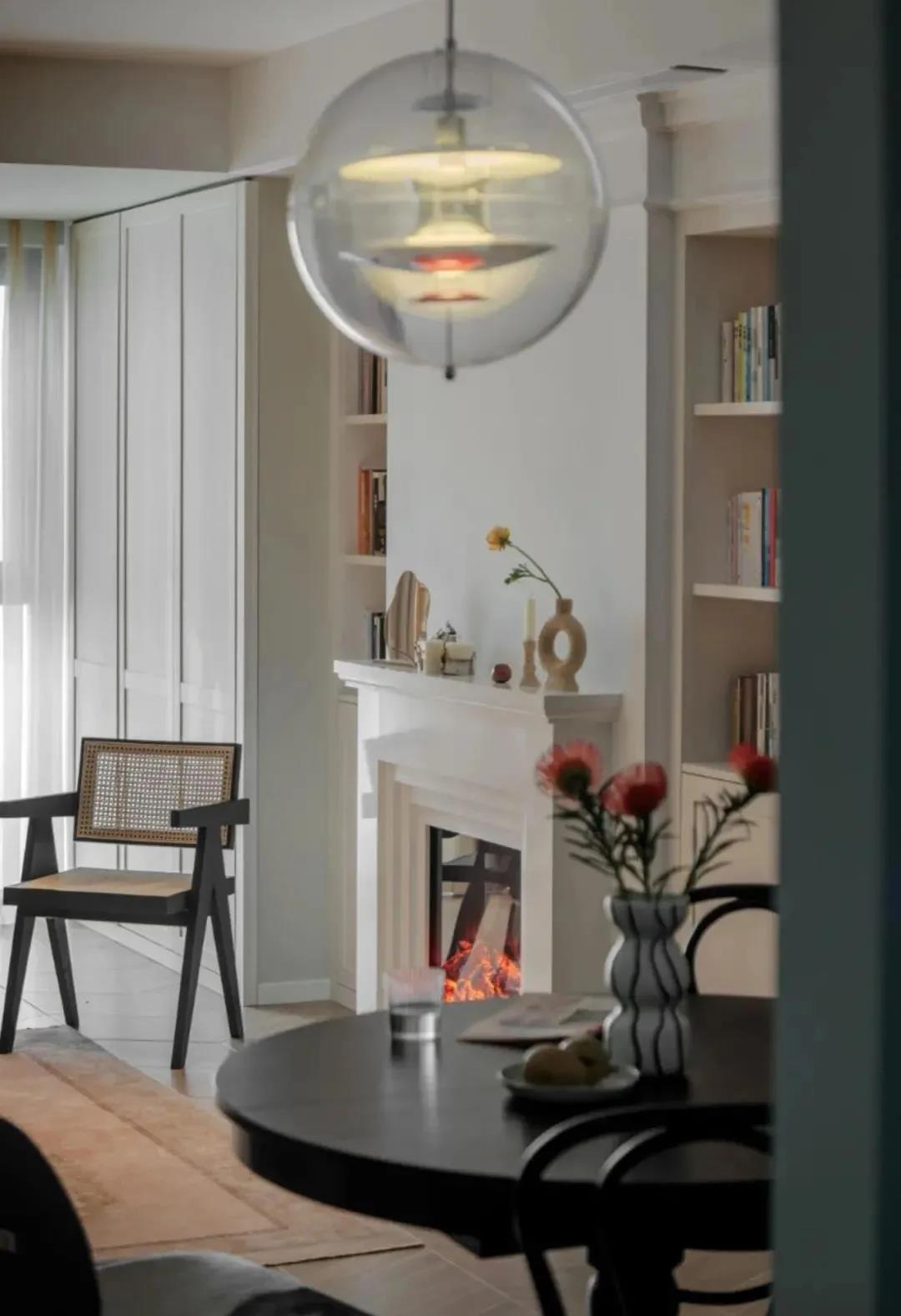 暖冬好宅丨75㎡復(fù)古小戶型卻坐擁「輕奢壁爐」我慕了~