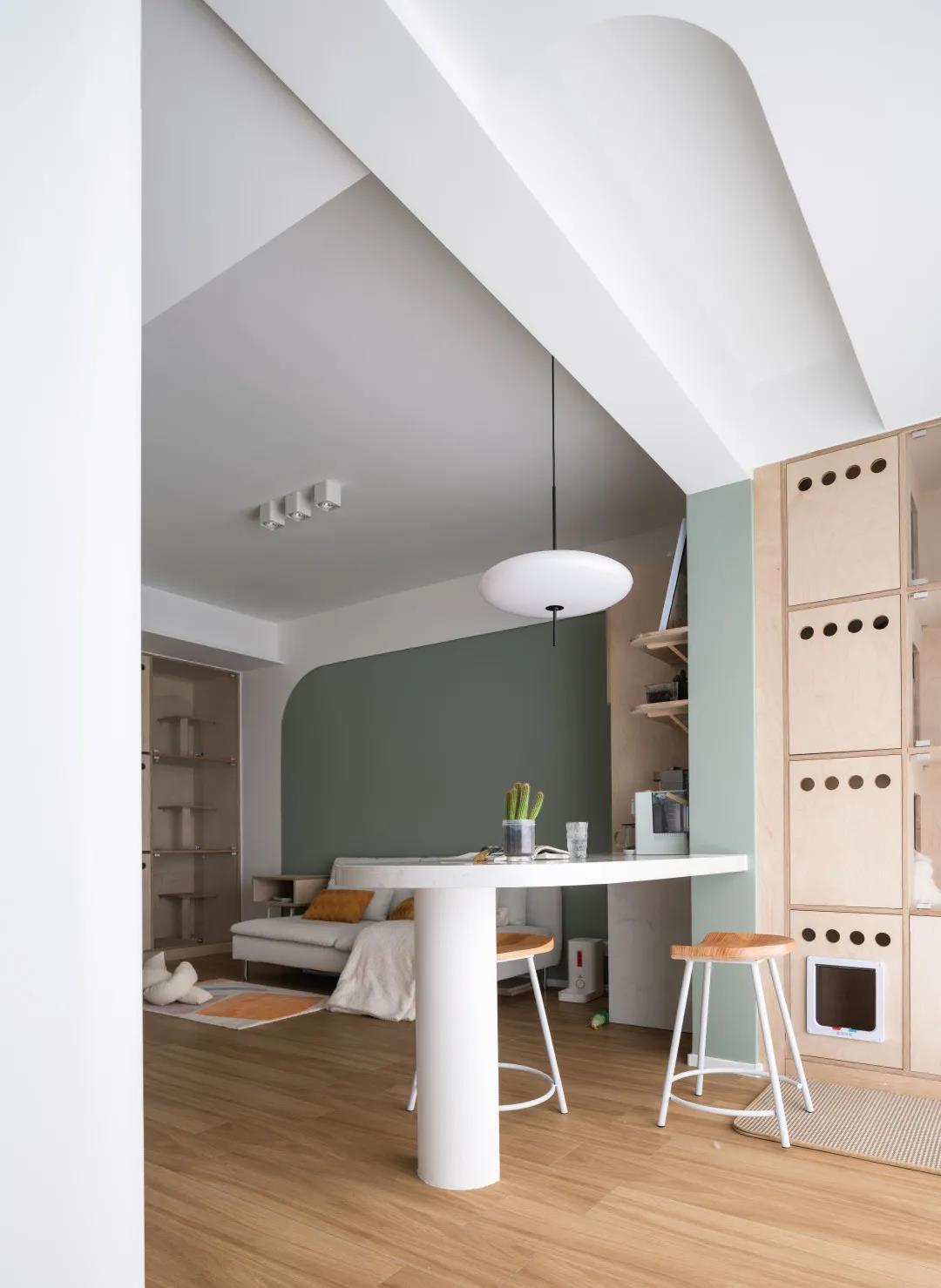 78㎡超極限規劃“貓咪樂園”，過道變書房，功能性max！