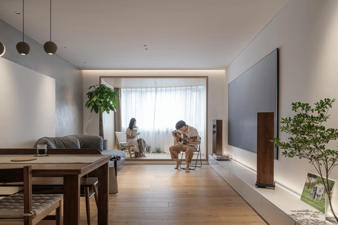 112㎡氛圍感upの元氣愛巢，把『休閑靜吧』搬進家	