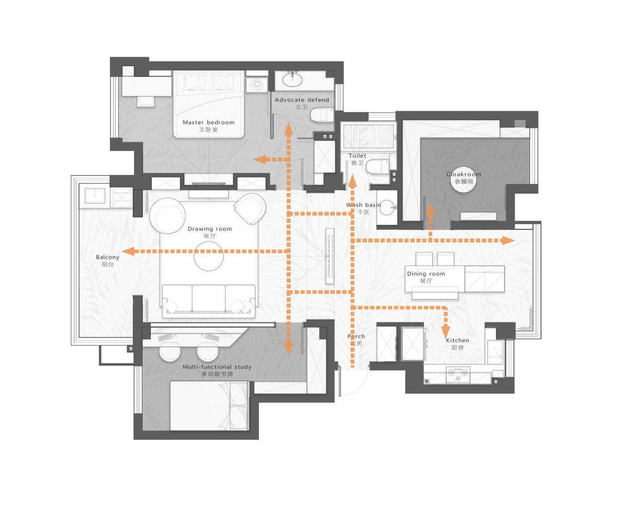 124㎡“色”的魅力，客廳墻變畫廊，留學夫妻的新婚房！	