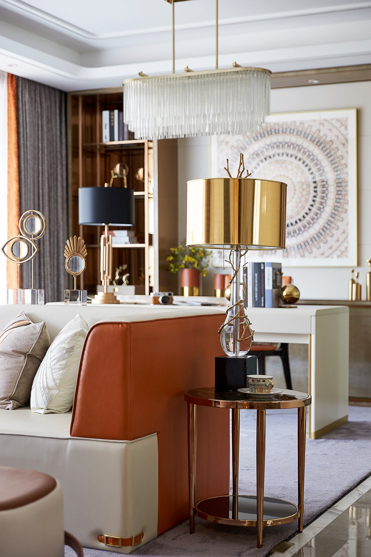 124㎡多口之家，全屋『愛馬仕橙』，雜志里才有的樣子！