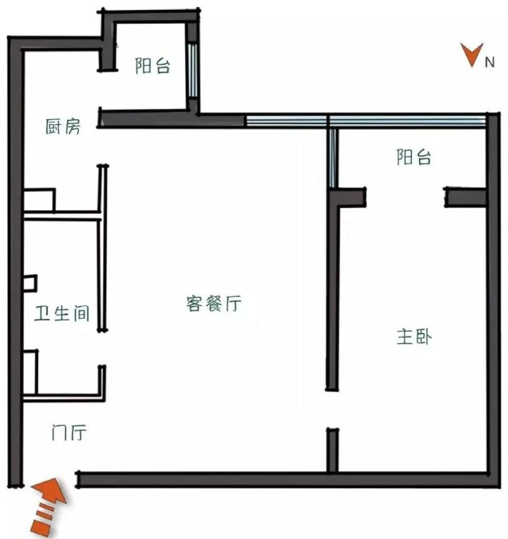 陽臺封進廚房，客廳多出一居，鄰居進門都傻眼了！