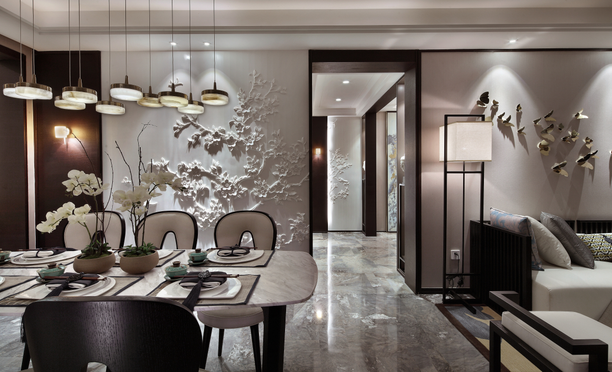 國學家的165㎡新中式，絕美背景墻+茶香露臺，唯美又純凈