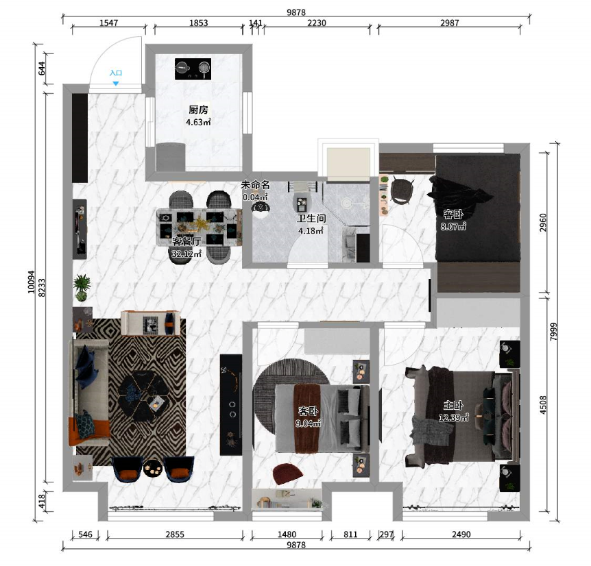 年輕人也超愛的新中式，西安90㎡三居大翻新后驚艷四座