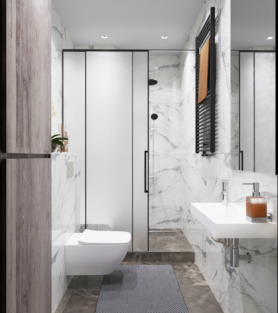 大白墻早out了，小夫妻用木飾面背景墻裝出豪宅既視感