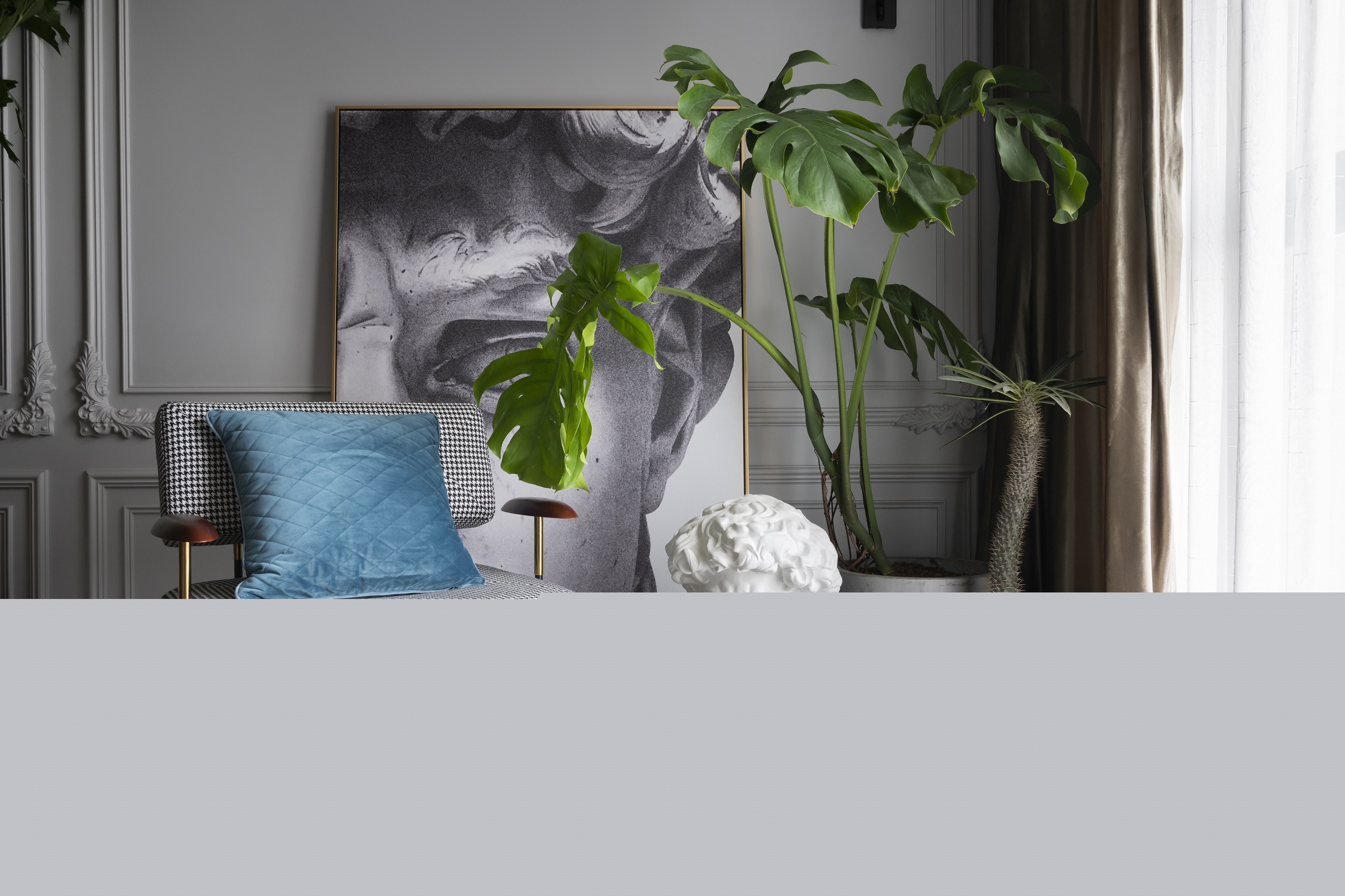 127m2美式豪宅，皮質與藝術品的交響曲