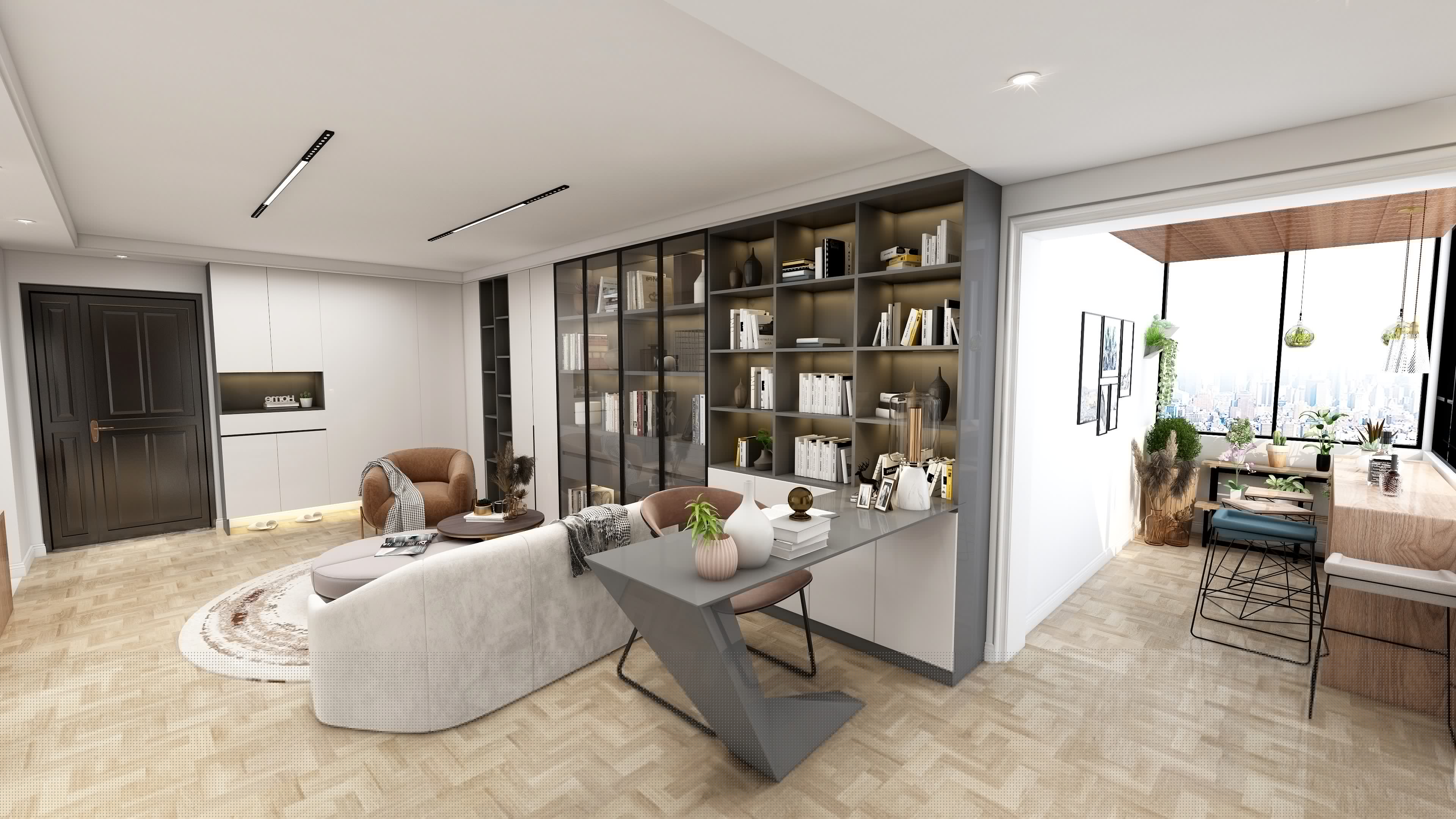 地中海風(fēng)情陽光吧臺，還有全屋滿墻柜，她家真能“裝”