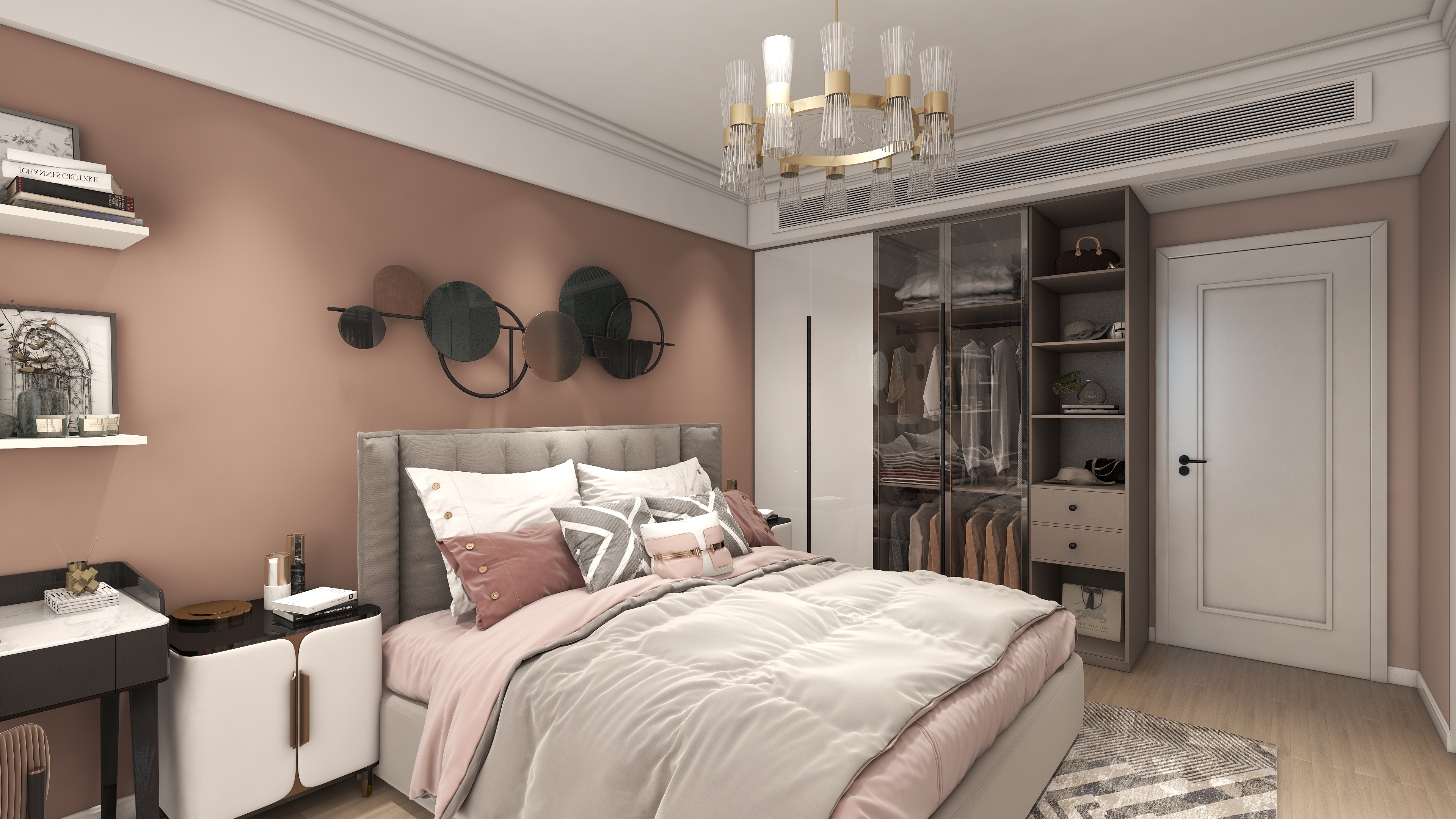 170平大三居，黑灰輕奢結合莫蘭迪色系，穩重不失潮流