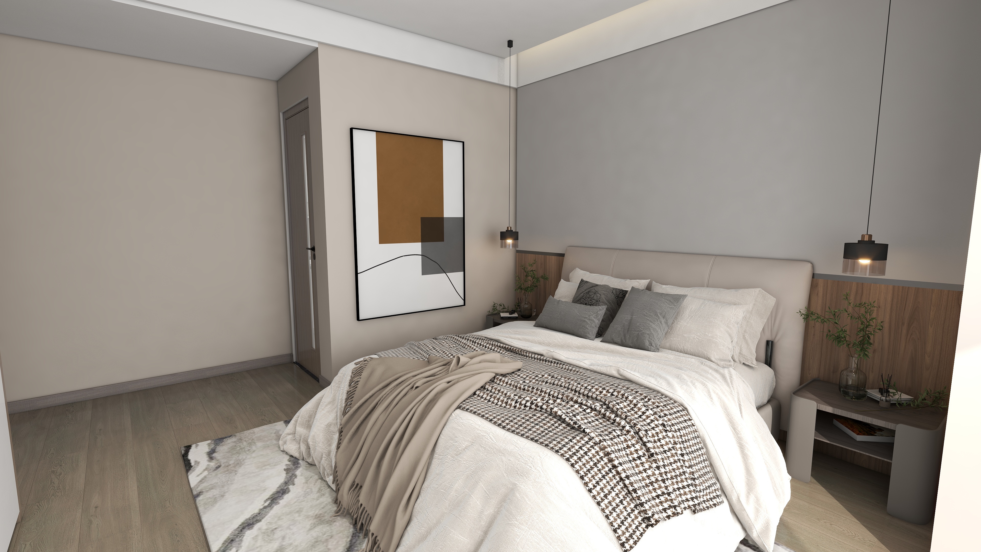 木制腔調與大理石碰撞，80㎡兩居散發知性氣質