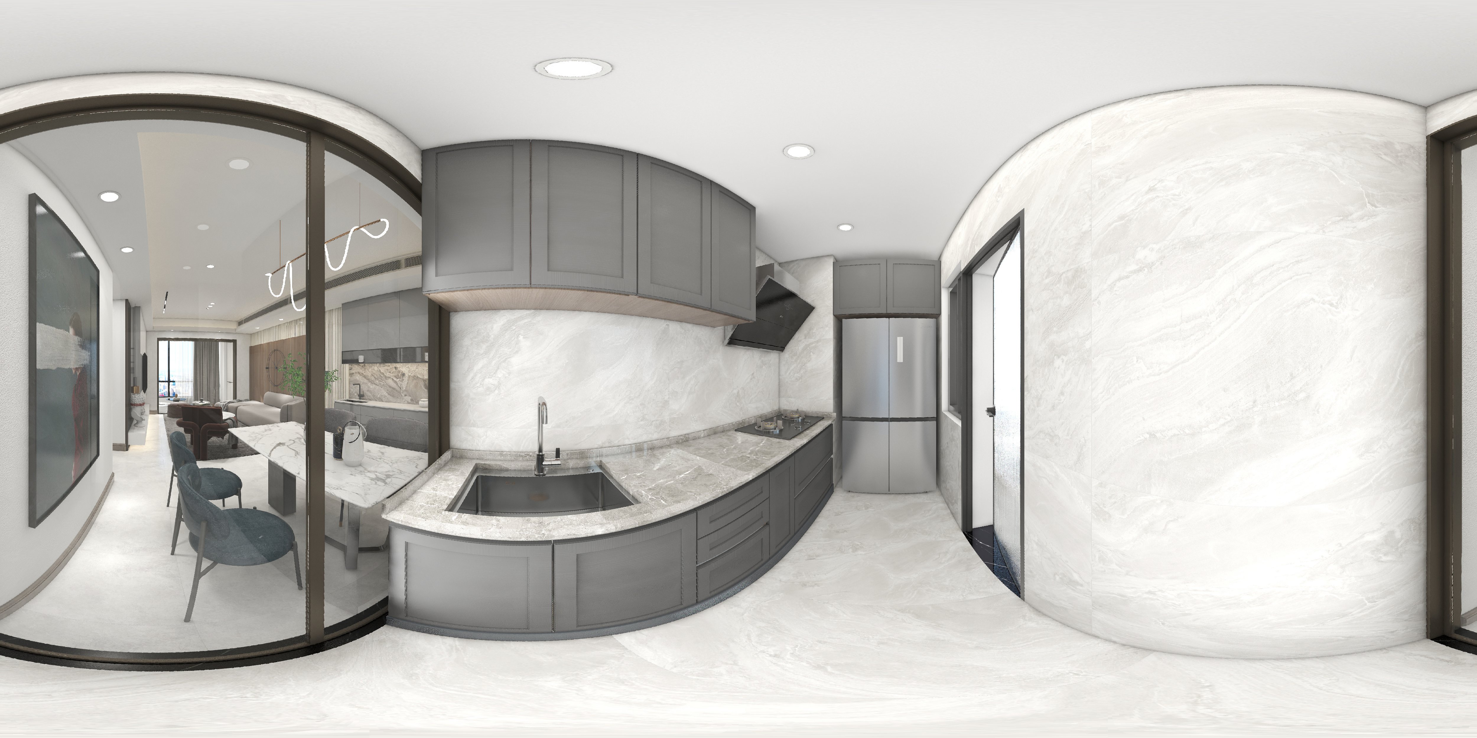 高級(jí)大理石紋理，勾勒黑白灰大宅風(fēng)范