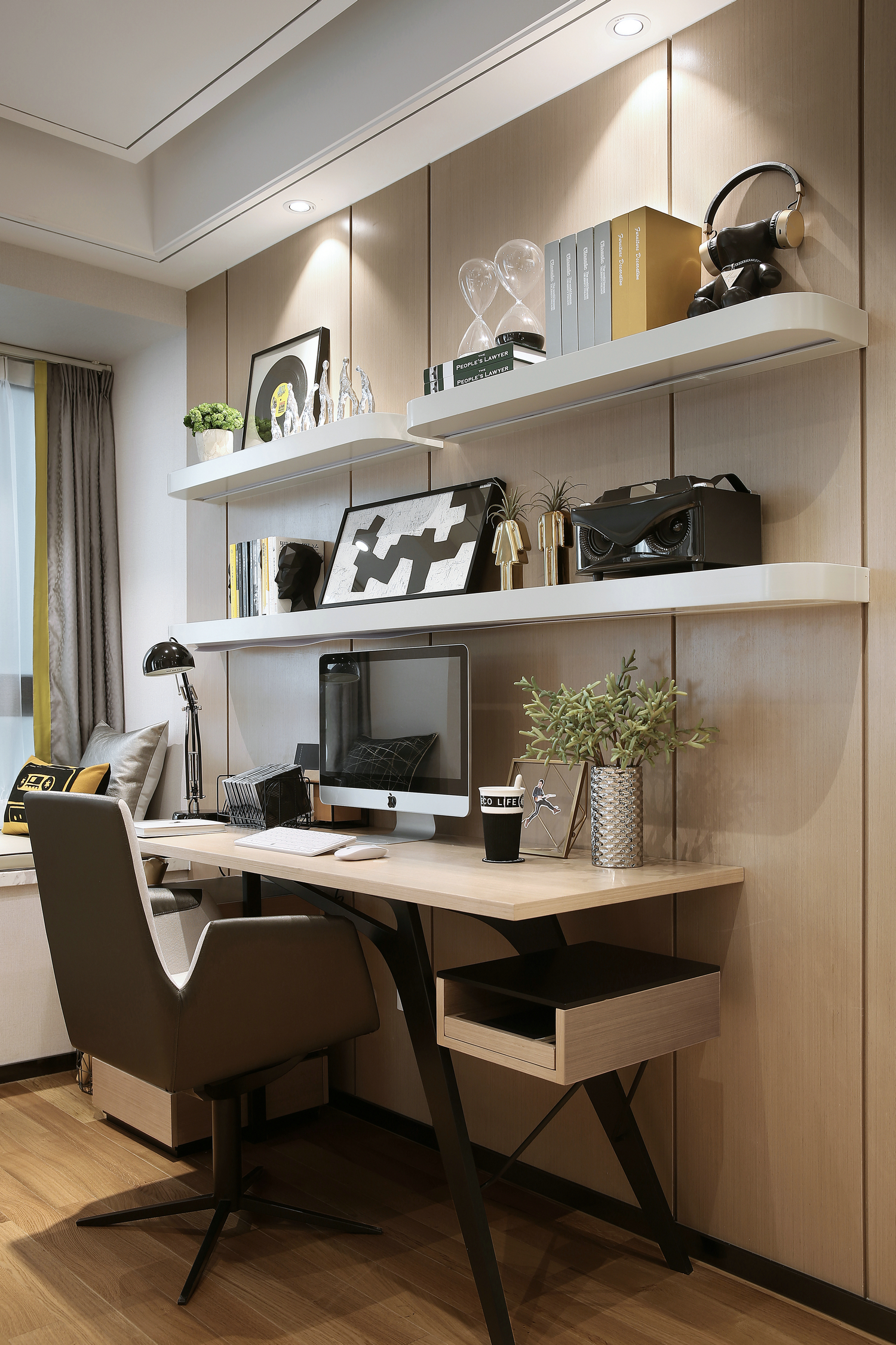 上海三口小家，LDK設(shè)計+半開放書房，100㎡更寬敞了！