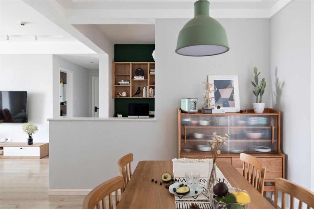 成都夫妻92㎡打造MUJI風，景觀廚房+客廳書房，超實用