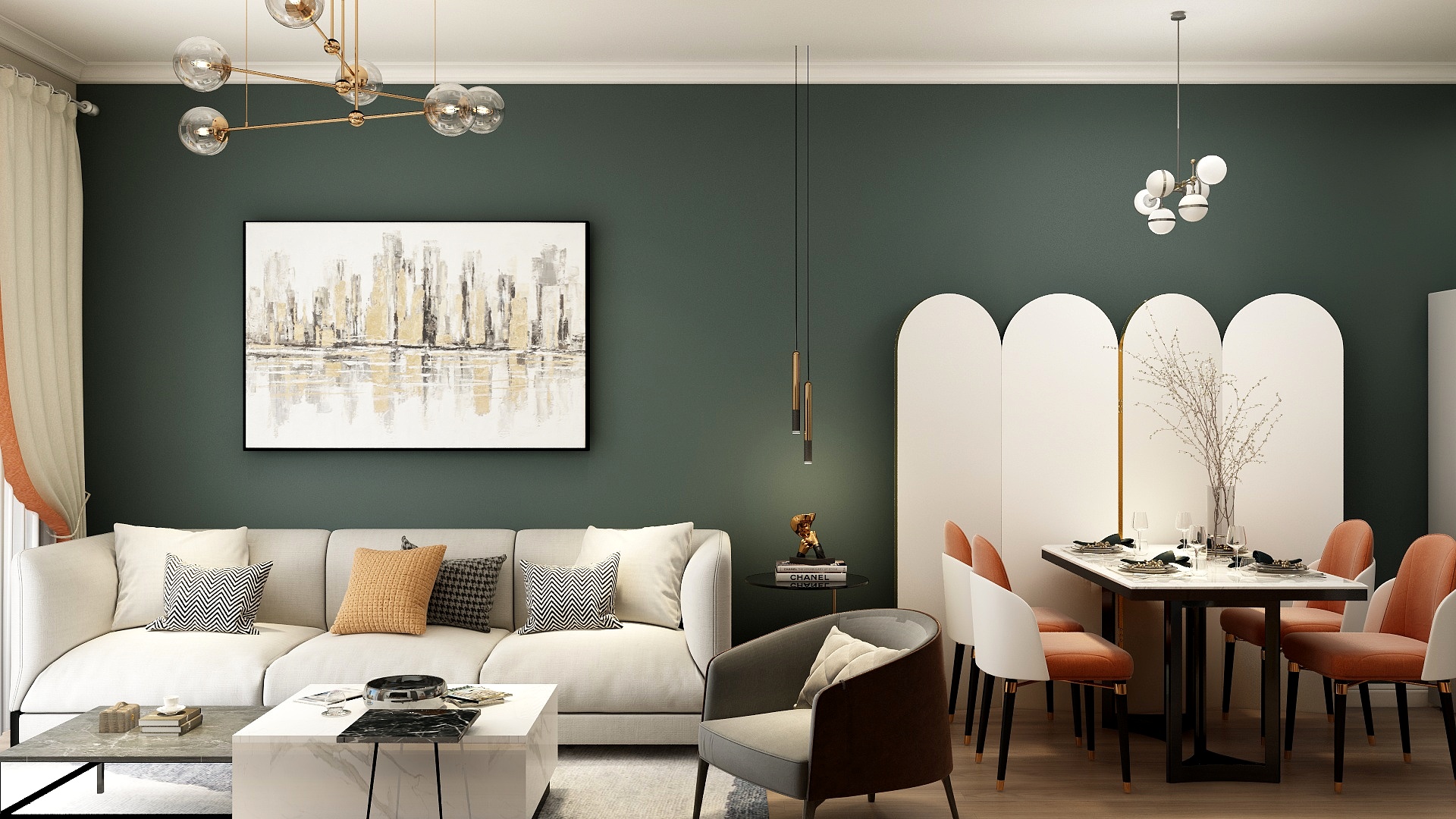 76㎡現代輕奢宅，點綴愛馬仕橙，摩登與奢華的高調亮相！