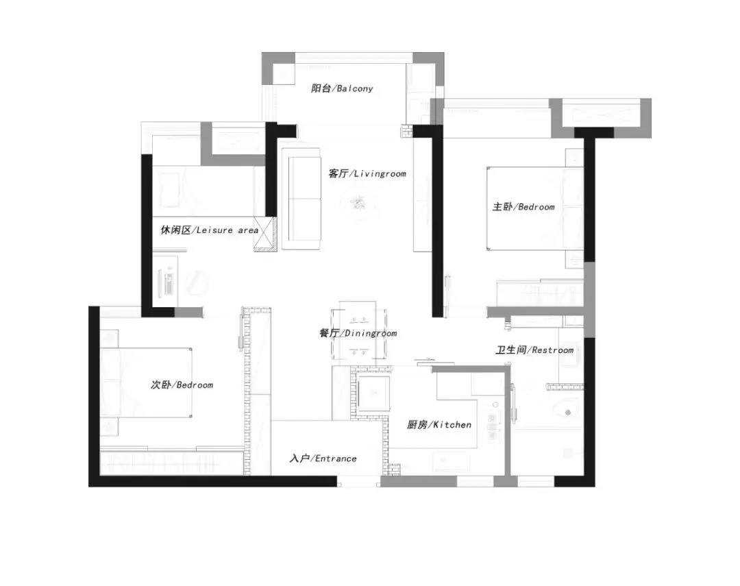 93㎡北歐婚房玄關(guān)巧收納，次臥改書房榻榻米，超實(shí)用！