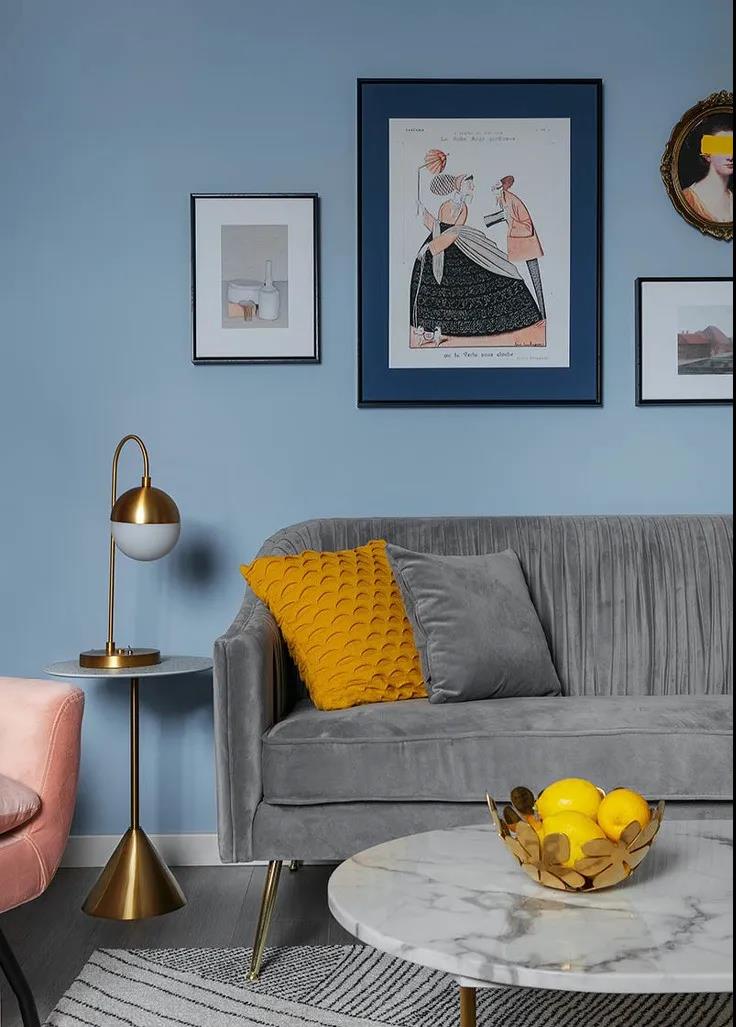 臟粉+灰藍，86㎡溫暖治愈輕奢宅，朋友圈轉瘋了！