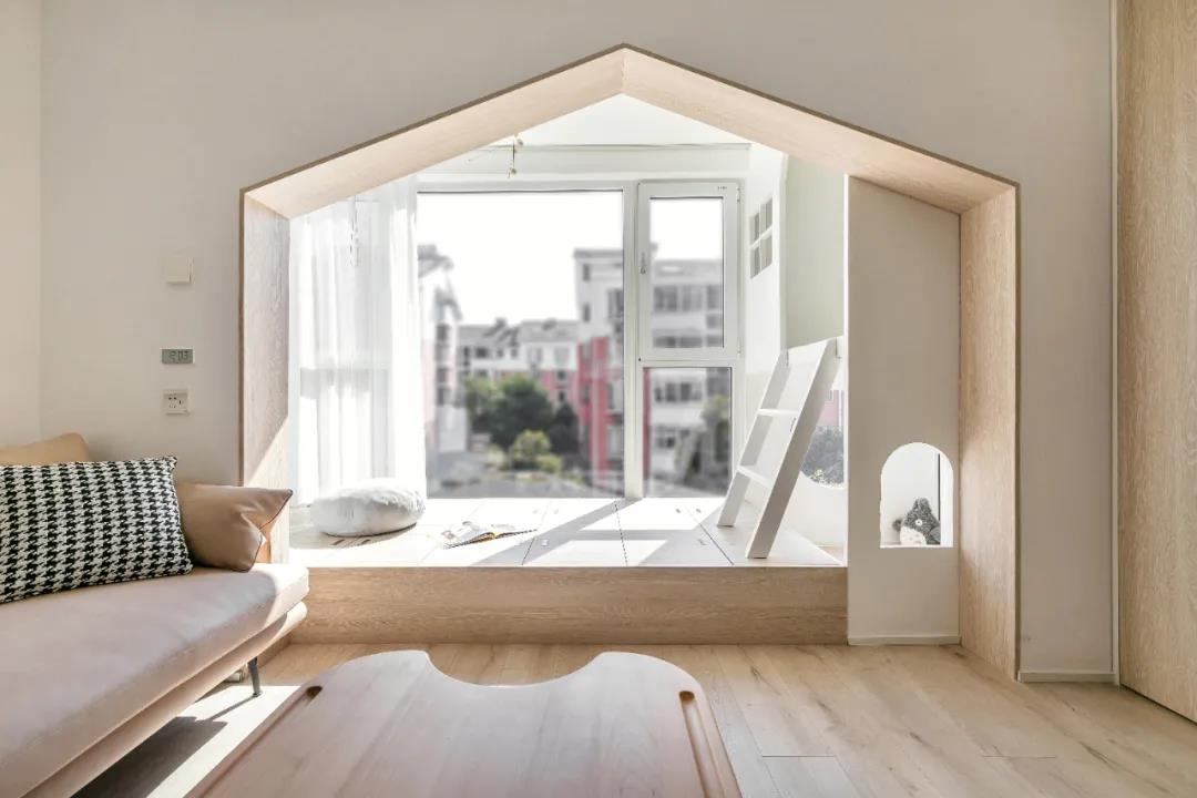 110㎡樹屋親子宅，定制收納柜，空間多到用不完！