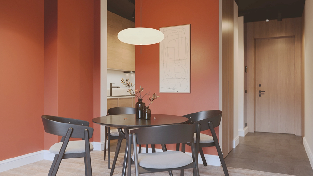 65㎡一室一廳，轉角客廳和廚房簡直美哭我！