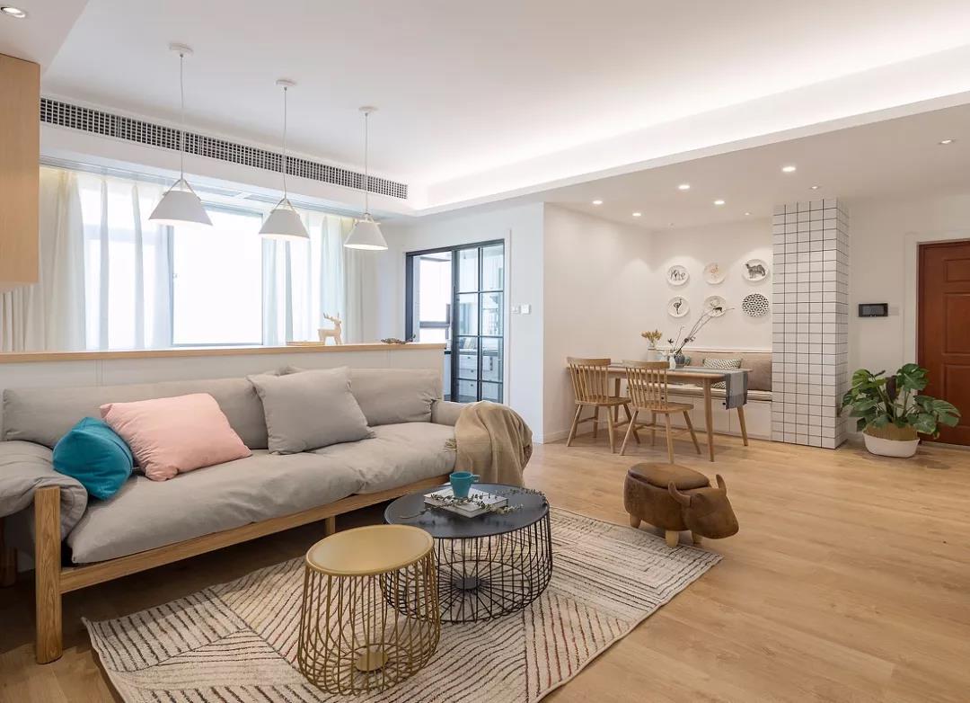 吧臺卡座＋原木氧氣風，這套106㎡北歐三居巨好看！