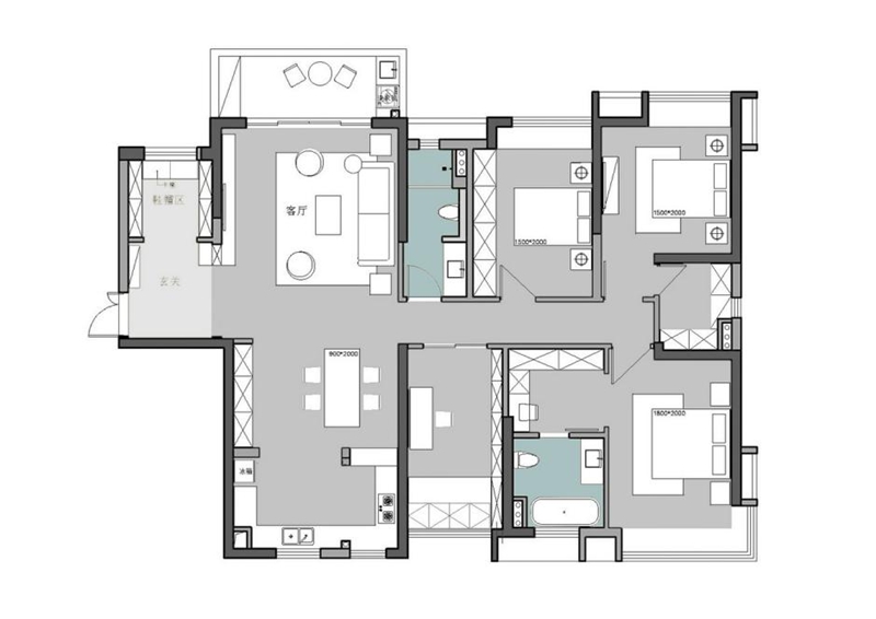 充滿“矛盾”的剛需89平北歐風(fēng)，現(xiàn)代+復(fù)古、冷色+暖色，廚房設(shè)計(jì)更是妙！