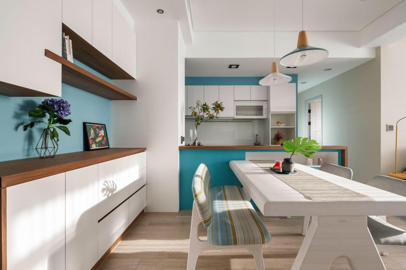 天空藍(lán)+牛奶白，絕美北歐風(fēng)打造85㎡超高性價(jià)比三居室，挑動(dòng)你的視覺神經(jīng)