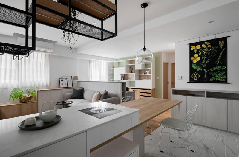 80㎡獨(dú)居女孩的公寓|多功能客廳創(chuàng)意炸裂，一屋一狗治愈你的心！